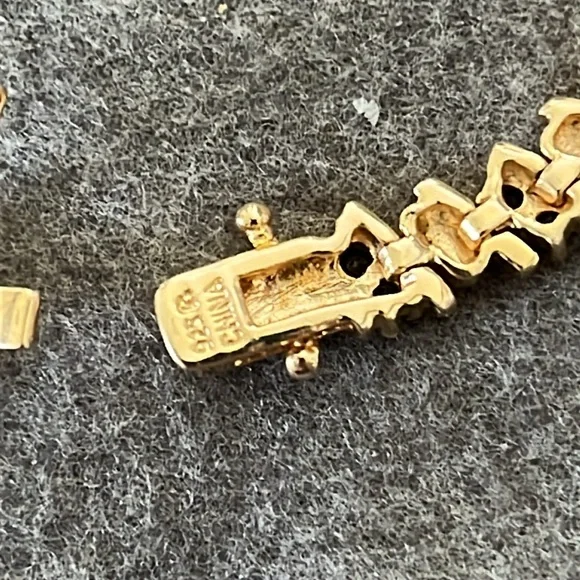 Gold Over Sterling Sapphire Bracelet-7.25” - Picture 6 of 12